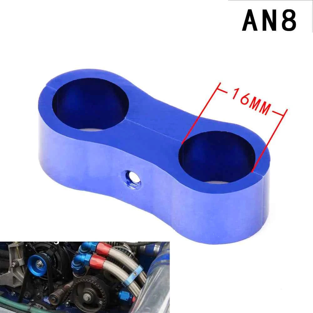 1PCS  Aluminum Billet Dual AN4 11MM/AN6 14MM/AN8 16MM/AN10 20MM Braided Hose Separator Clamp Cable Fastener RS-HR013
