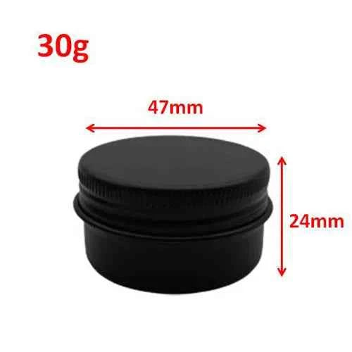 100Pcs Empty Black Aluminum Cream Jar  5g 10g 15g 30g 50g 60g 100g Pot Nail Art Lip Gloss Empty Cosmetic Metal Tins Containers