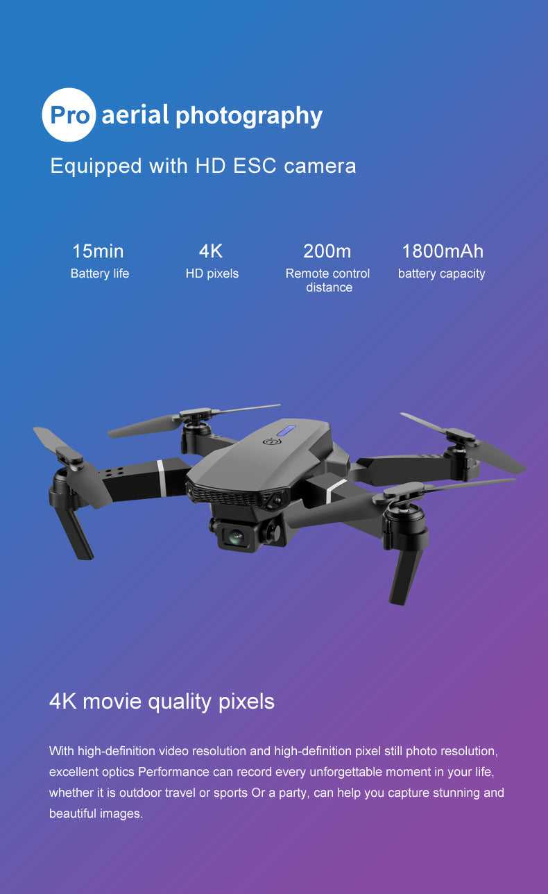 E88pro Drone Professional Dron Optical Flow 4k Dual Camera Aerial Photography Four Axis Aircraft RC Quadrotor children's toys The jack market .AU The jack market .AU Drones $ 72 14:1052#Gray-Two Camera