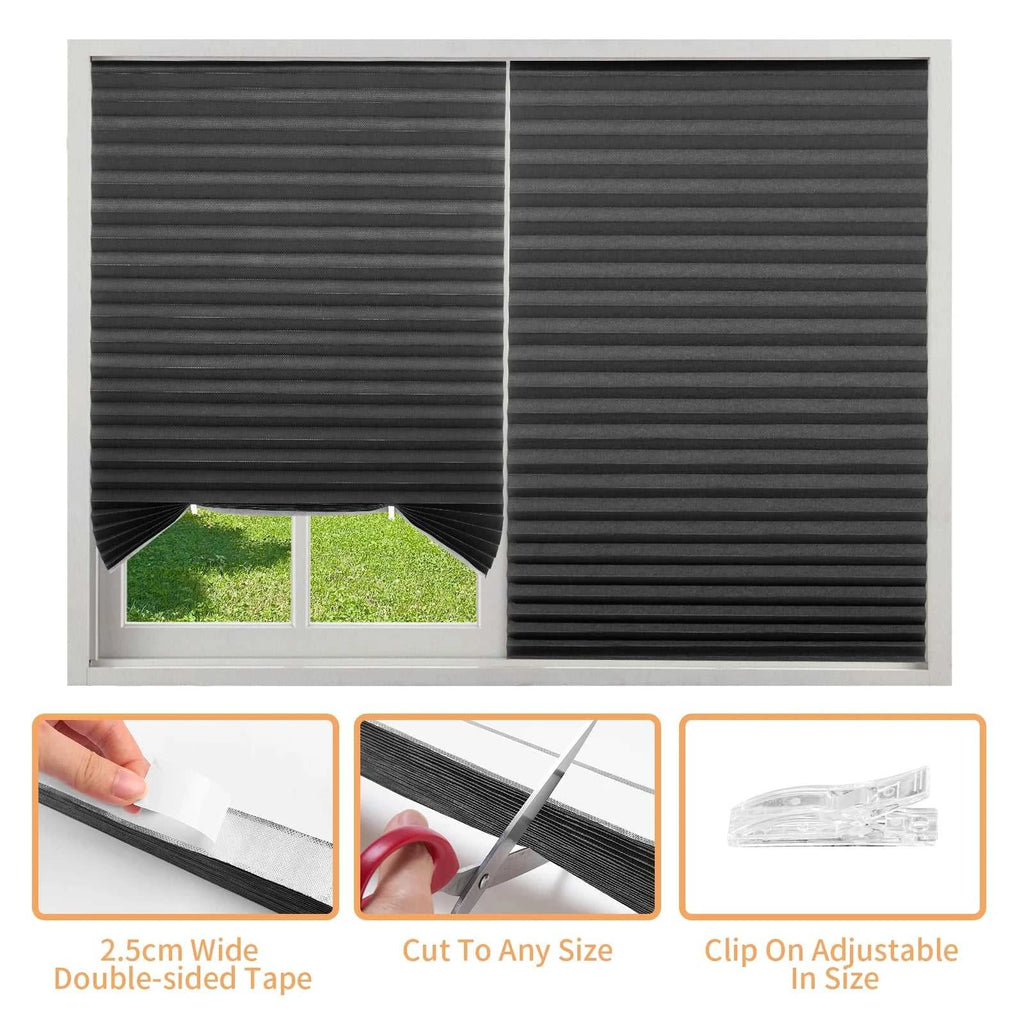 1Pc Shades Self-adhesive Half/Full Windows Nonwoven Folding Curtain Bathroom Balcony Living Room Balcony Curtains Pleated Blinds The jack market .AU The jack market .AU Home $ 51 14:365458#60X150CM Full