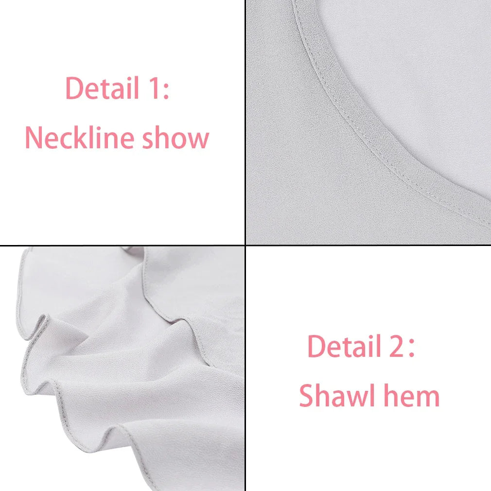 Women Chiffon Capes Shawl Ladies Evening Wedding Party Capes Shrug Ladies Bridal Lightweight Long Shawl and Wraps Dress Cover Up