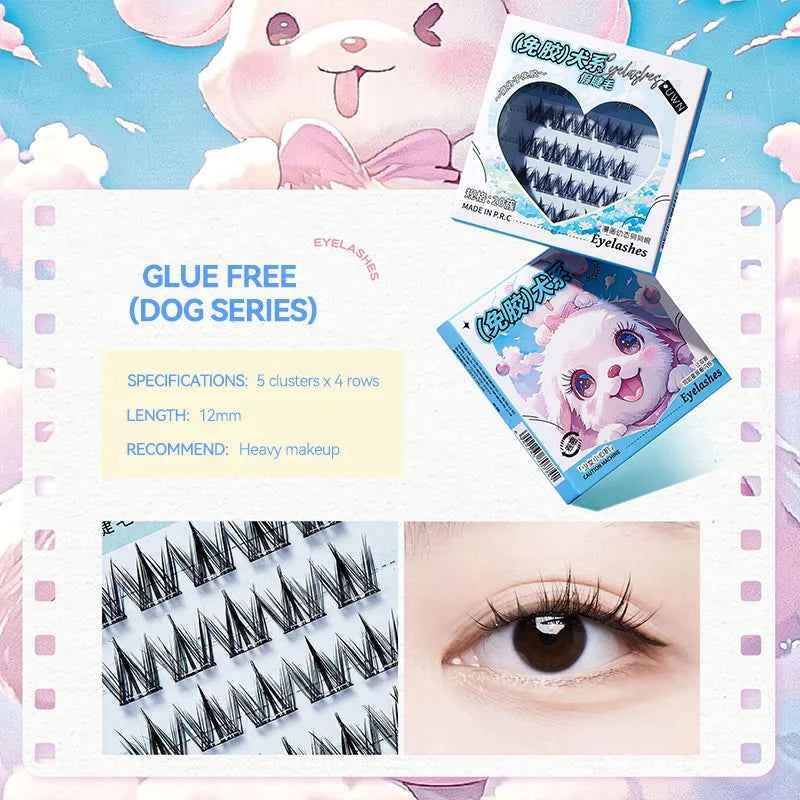 Animal Series No-Glue False Eyelashes - Natural Curl & Volume, Easy Application for Beginners