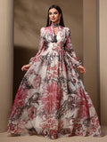 TOLEEN Floral Cut-Out Maxi Dress - Elegant Long Sleeve, High Waist, Summer Ready