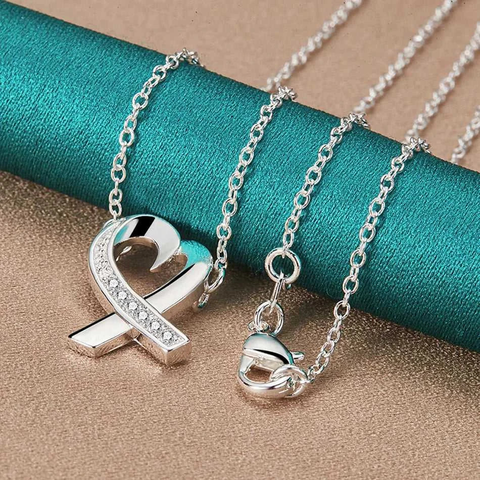 URMYLADY 925 Sterling Silver Heart AAAAA Zircon 18 Inch Pendant Necklace For Women Wedding Engagement Fashion Jewelry Gifts The jack market .AU The jack market .AU Jewellery & Chains $ 56 200000639:200661028