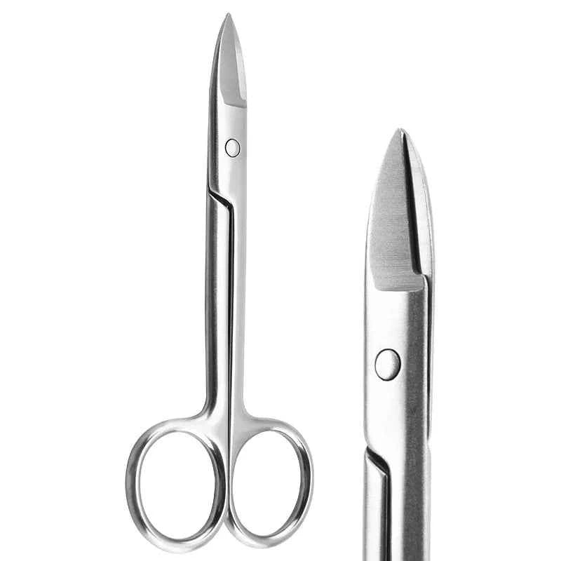 Nail Pro Stainless Steel Cuticle Scissors - Precision Curved Blades for Eyebrows, Eyelashes & Dry Skin