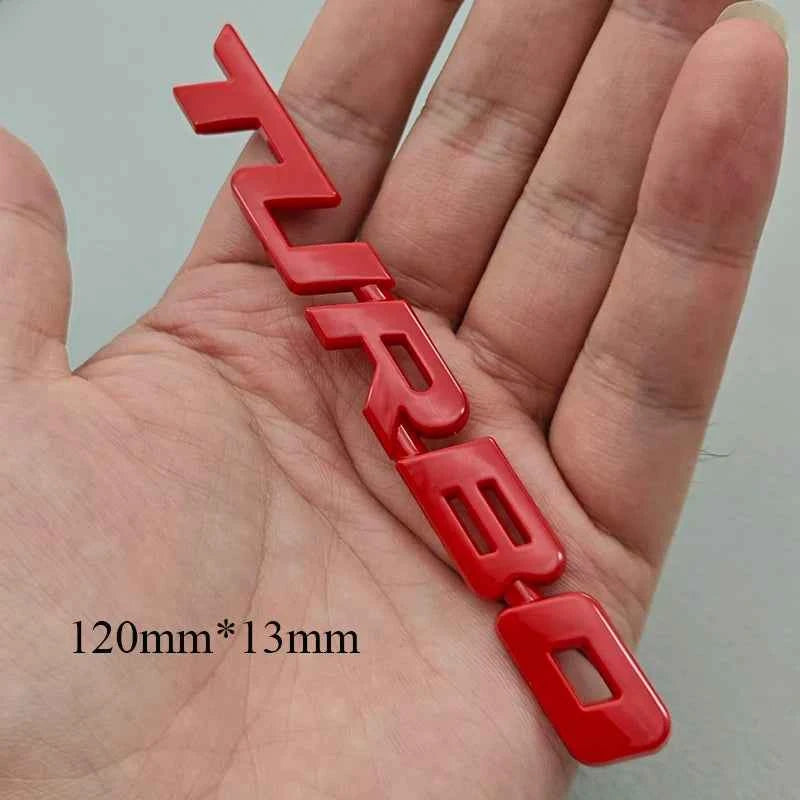 3D ABS Chrome Black Car Sticker Logo TURBO Fender Side Badge Rear Trunk Emblem Decals For Car Sport TURBO Universal Accessories
