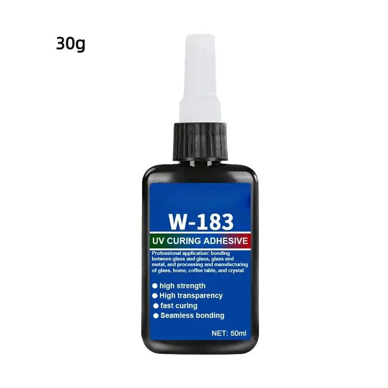 -1Pcs UV Curing Crystal Glass And Metal ABS Bonding New W-183 Strong 50ml UV Glue Curing Adhesive Welding With UV Curing Lamp