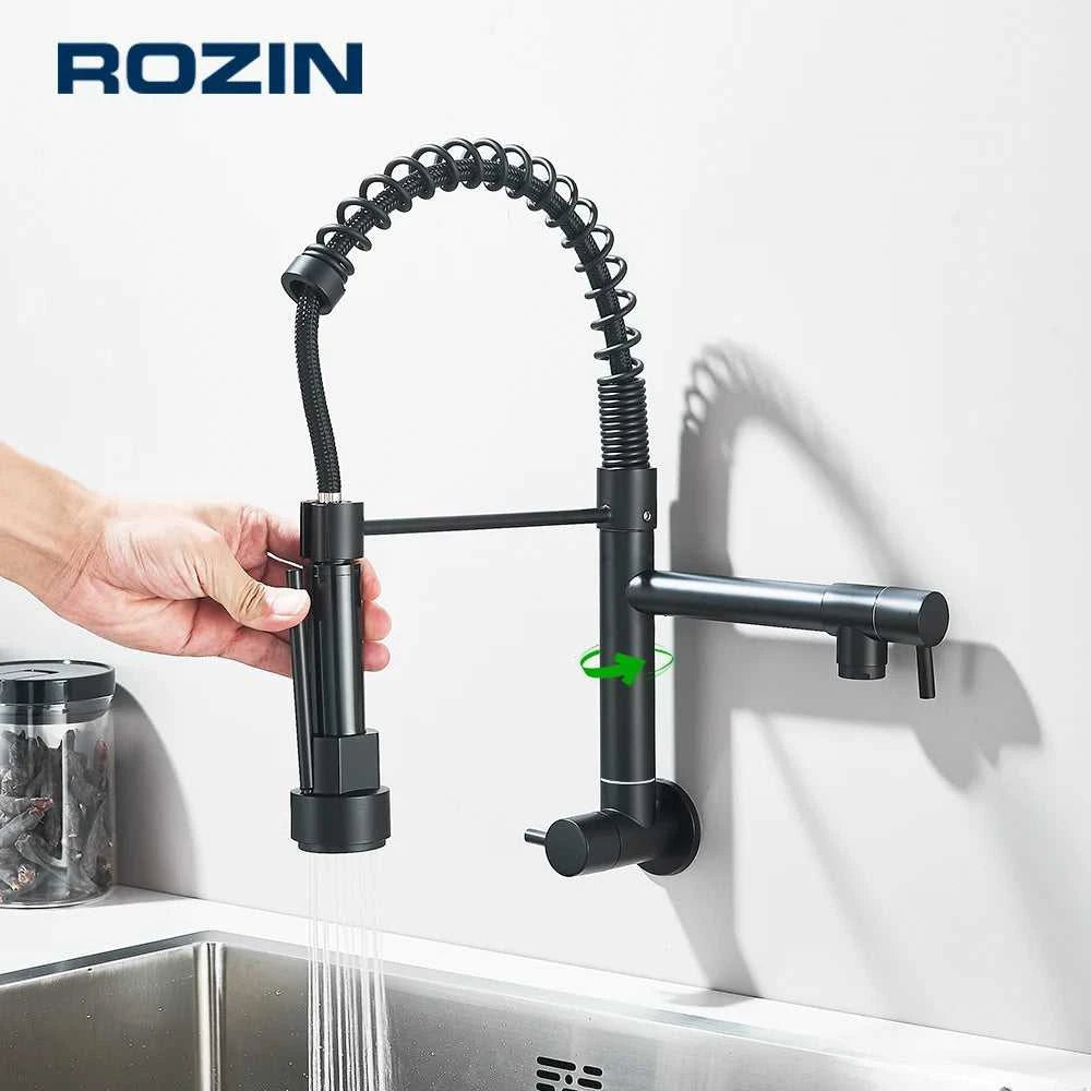 Rozin Matte Black Pull Down Kitchen Faucet Single Cold Water Dual Spouts Kitchen Tap 4 Colors Wall Mounted ABS Nozzle Crane The jack market .AU The jack market .AU Home $ 96 14:496#Gold Faucet;200007763:201336342