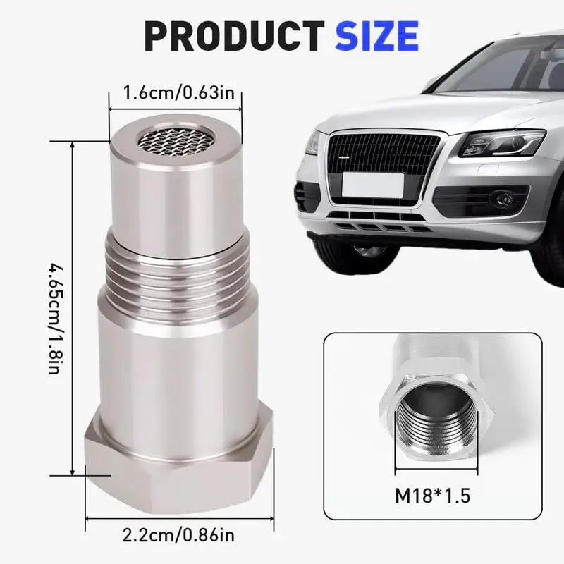 Spark Plug Non Fouler O2 Sensor 2 Pieces Stainless Steel O2 Sensor Plug Automotive Replacement Connector For Engine Bypass Drain