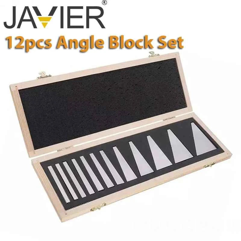 JAVIER Precision Ground Angle Block Set - Durable 2/10/12/17pc Kit with Storage Case for Lathes & Machinist Tools