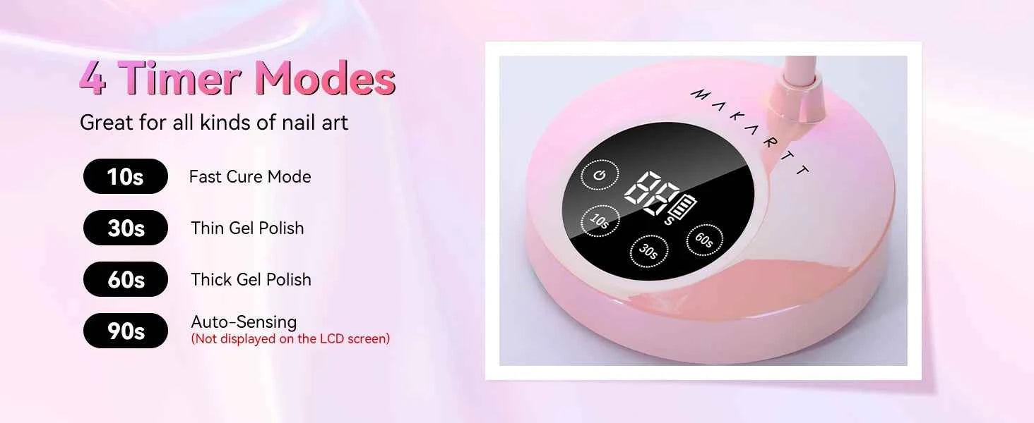 Makartt Mini UV LED Nail Lamp - Rechargeable & Fast-Curing Gooseneck Design for Perfect Gel Nails at Home