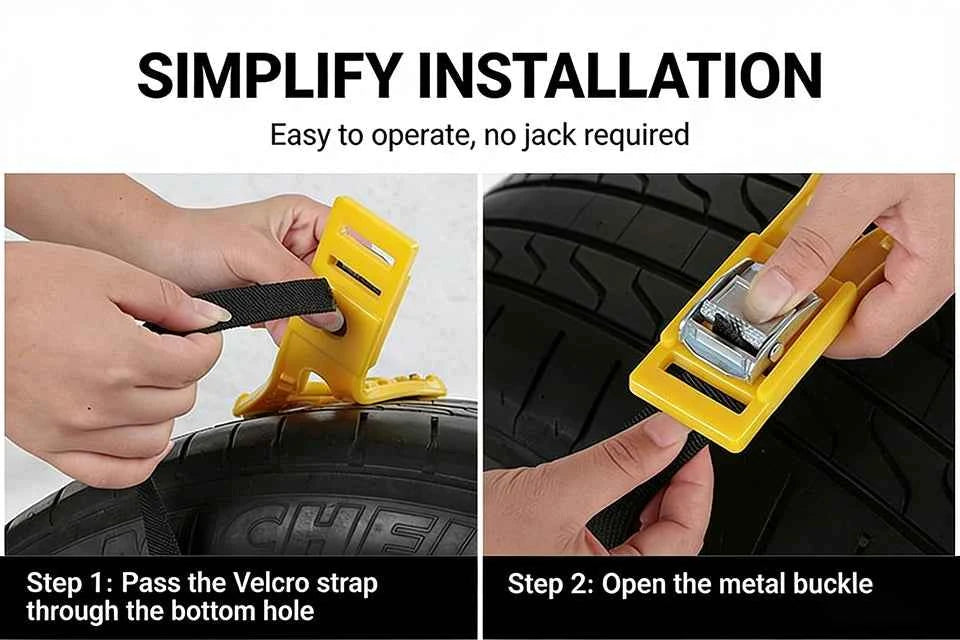 Car Snow Chains Universal Easy Install Tire Anti-Slip Chains for SUV Sedan Ice Snow Muddy Road Durable Emergency Traction Chains