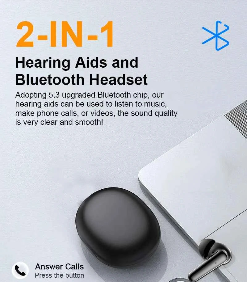 HearingPro Bluetooth Hearing Aids - 12 Channels, APP Control, Noise Reduction for Seniors