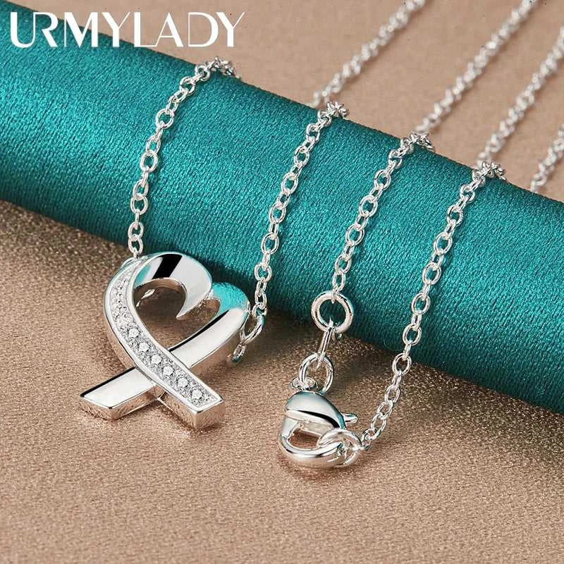 URMYLADY 925 Sterling Silver Heart AAAAA Zircon 18 Inch Pendant Necklace For Women Wedding Engagement Fashion Jewelry Gifts The jack market .AU The jack market .AU Jewellery & Chains $ 56 200000639:200661028