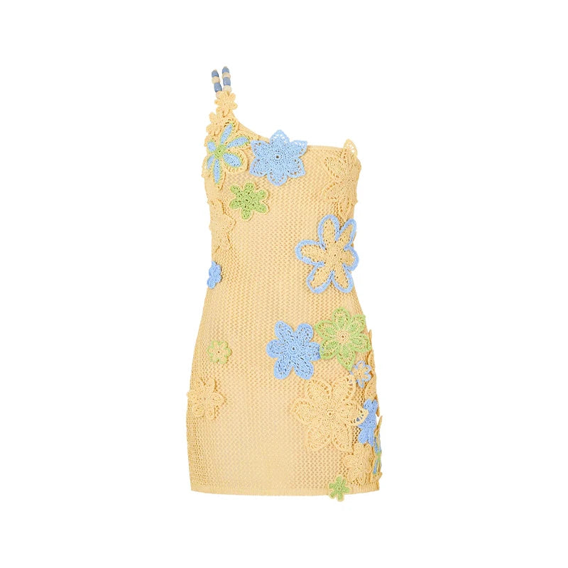 Women's Crochet Knit Mini Dress – Hollow Out Backless Vacation Dress