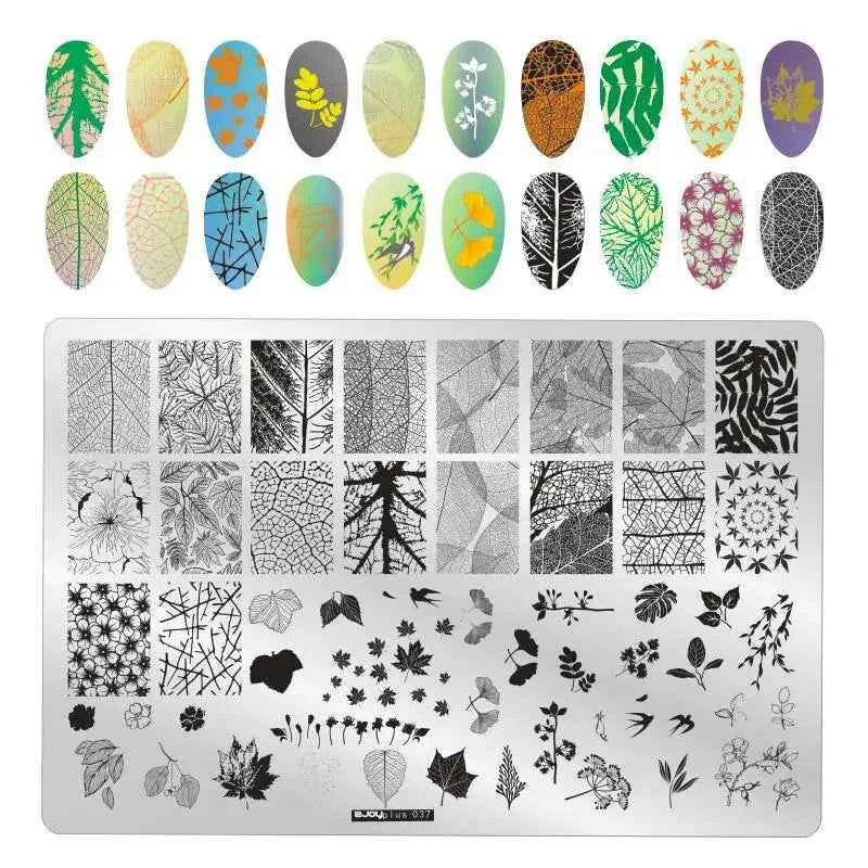 Maple Leaf Nail Stamping Plates - Stunning Autumn & Winter Leaf Designs for Unique Manicures