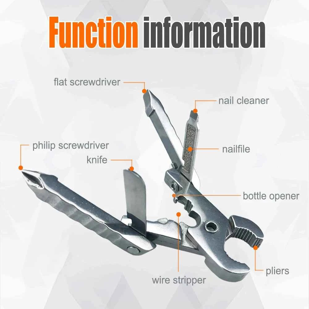 MiniPro Multi-Tool: 10-in-1 Folding Pliers & Screwdriver Kit for Outdoor Adventures
