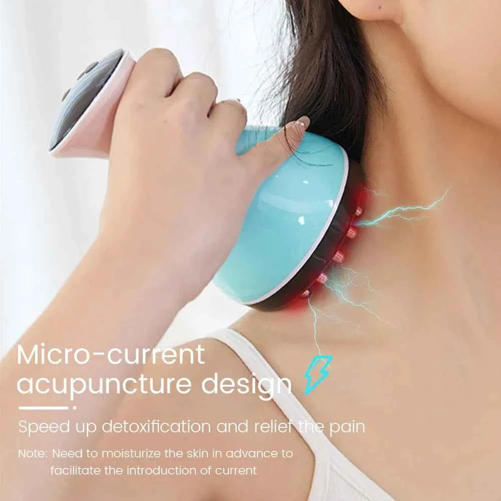 Electronic Meridian Brush Gua Sha Scrapping Massager Tool Anti Cellulite Magnet Therapy Infrared Heat Slimming Fat Burner Fat