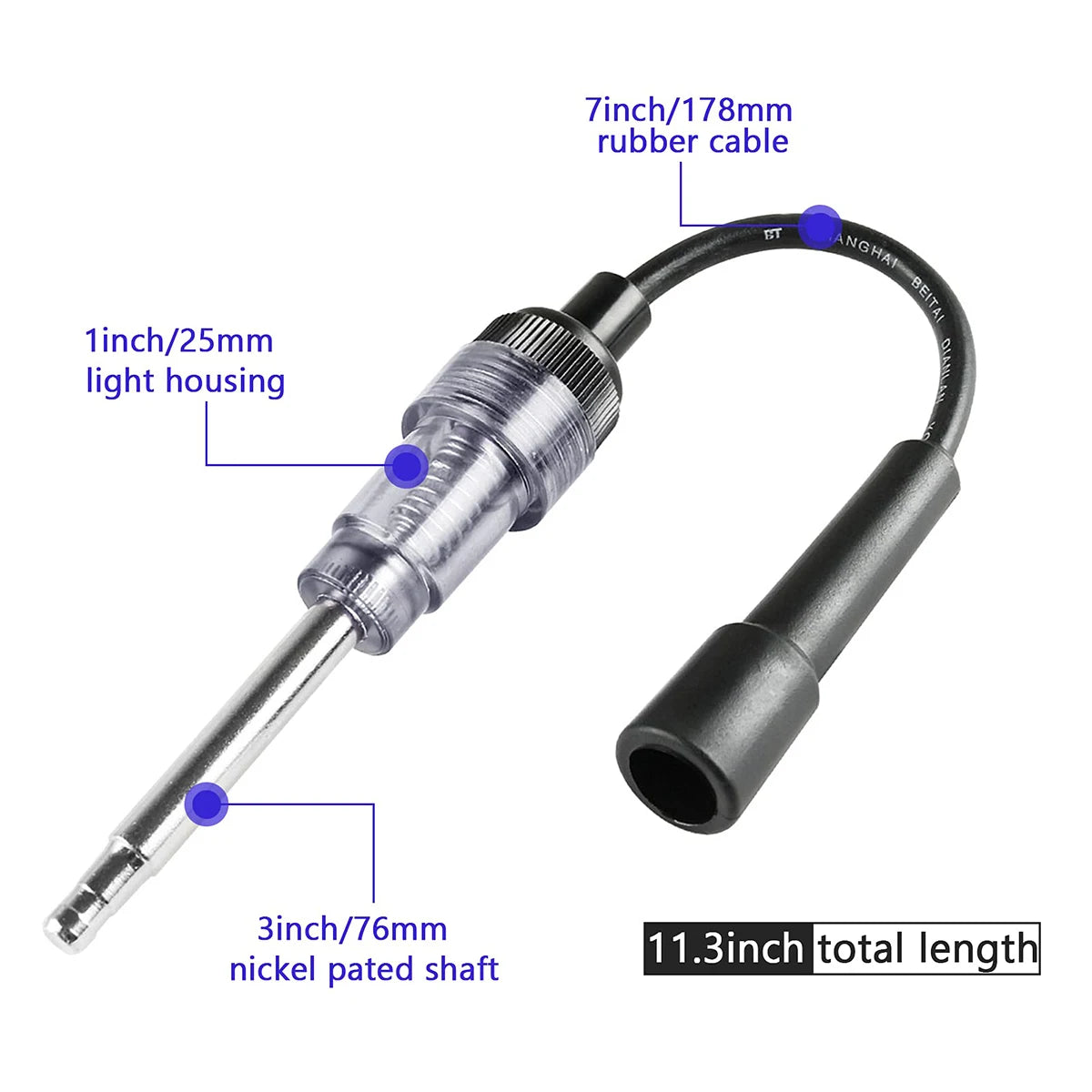 Spark Plug Tester, Engine Ignition Coil Straight Boot Test Light Checker Automotive Car Lawnmower Internal External diagnostic