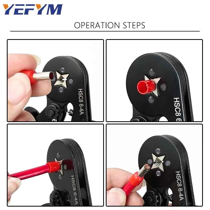 HSC8 Crimping Pliers - Versatile Wire Crimper for Ferrule Sleeves & Tubular Terminals