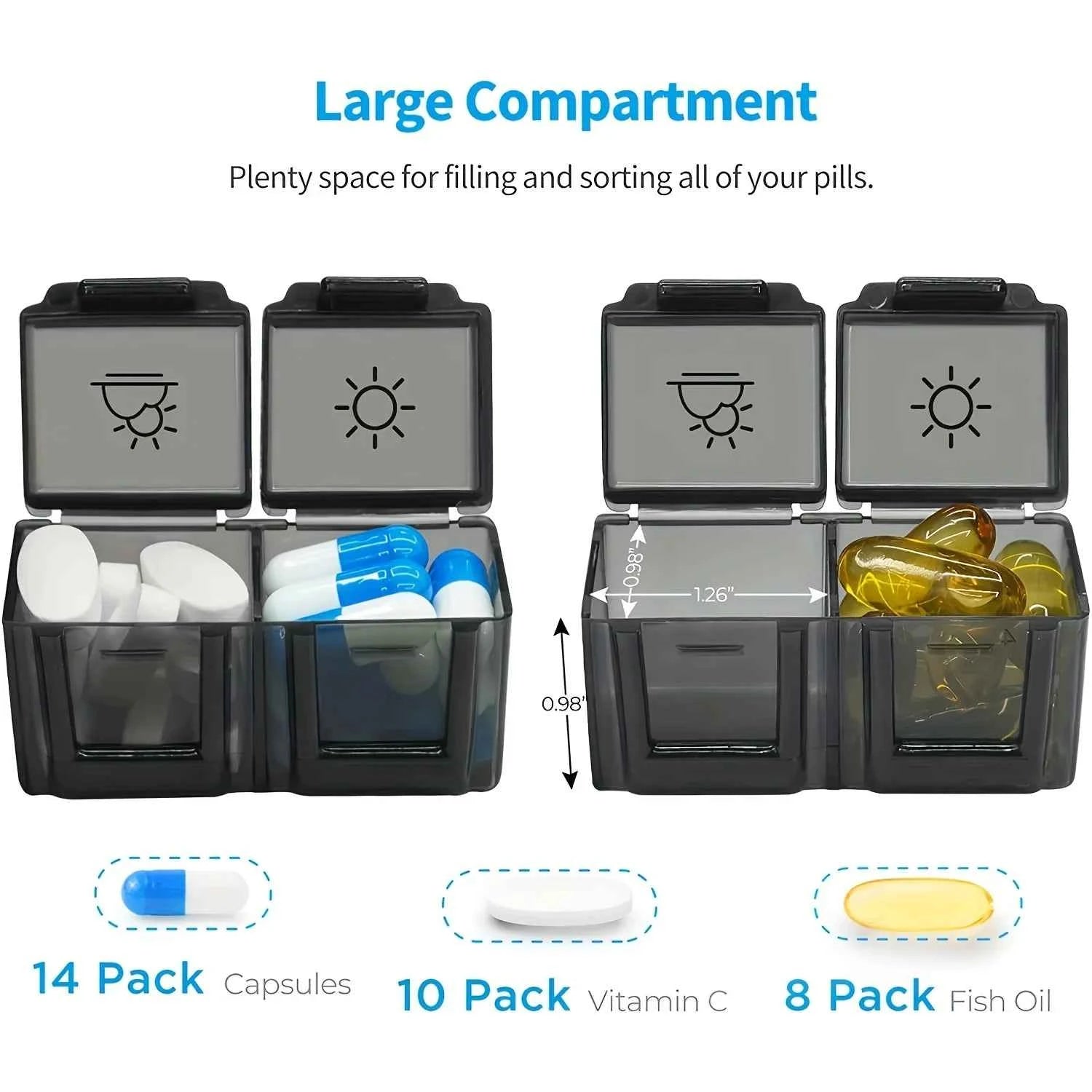 Monthly Pill Organizer 2 Times a Day, 31Day Pill Box AM PM, One Month Pill Box Organizer AM PM to Hold Vitamins, Supplements