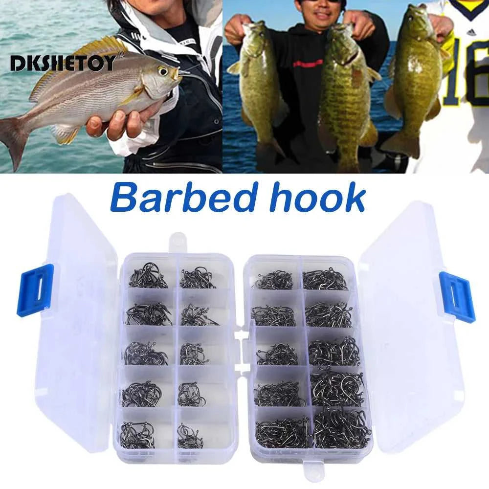 100-1000pcs Fish Hooks with barbed fishhook For Bait With Plastic Box Kit For Saltwater Freshwater fishing tools The jack market .AU The jack market .AU Fishing Gear $ 22 14:193#100pcs