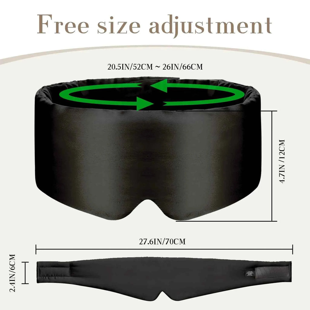 100% Mulberry Silk Sleep Mask Eye Mask with Adjustable Headband Eyepatch Blocking Light Eyemask for Travel & Nap Sleep Mask