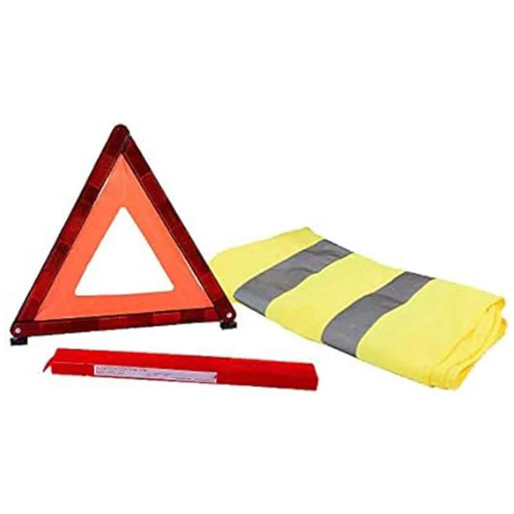 2pcs Car Warning Triangle Reflective set Emergency Breakdown High Visibility Vest Jacket Breakdown Warn Safety Folding Stop Sign