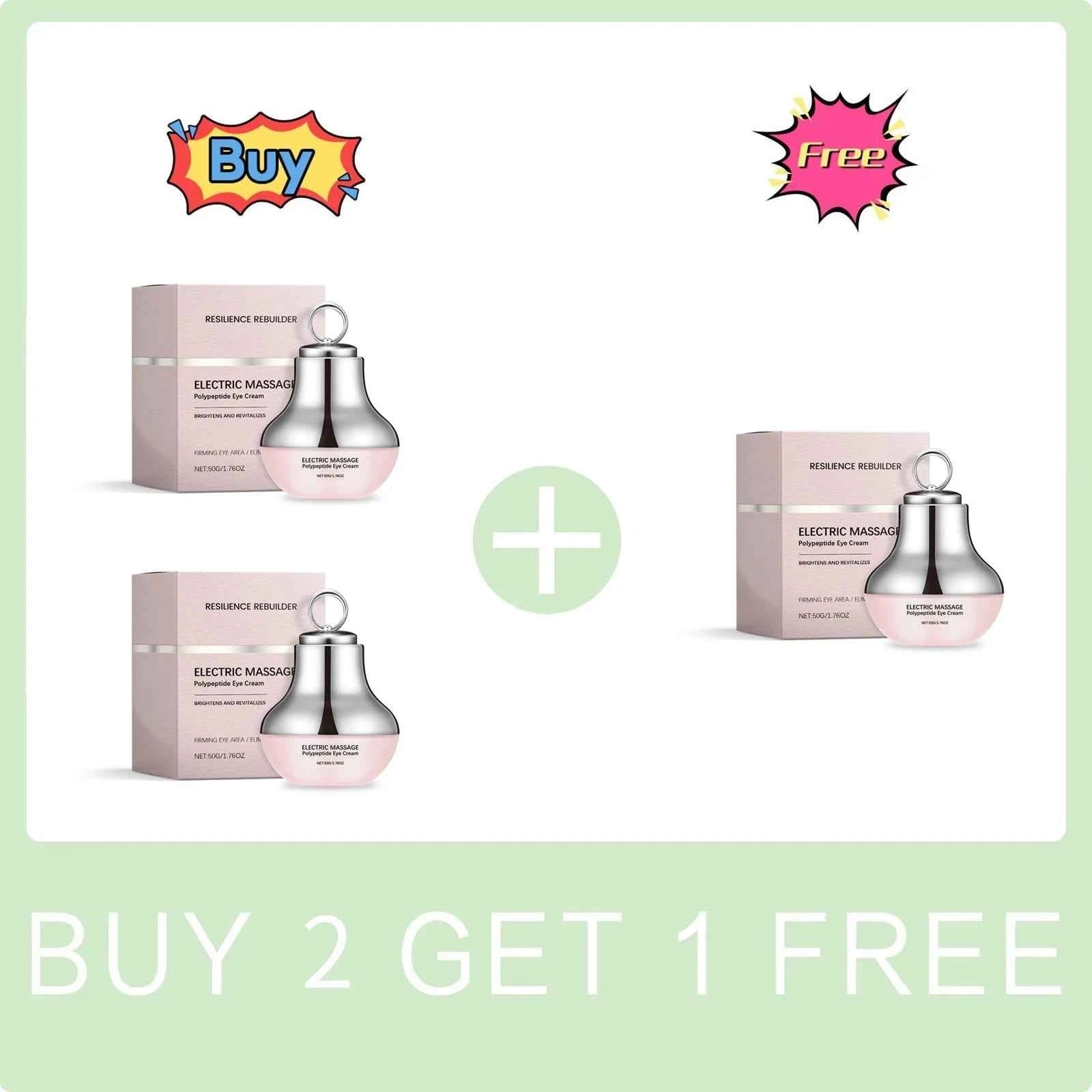 Polypeptide Eye Cream Electric Massage Eye Cream Lightening Dark Circles Puffiness Remove Eye Bags Brighten Eye Skin Care 50g