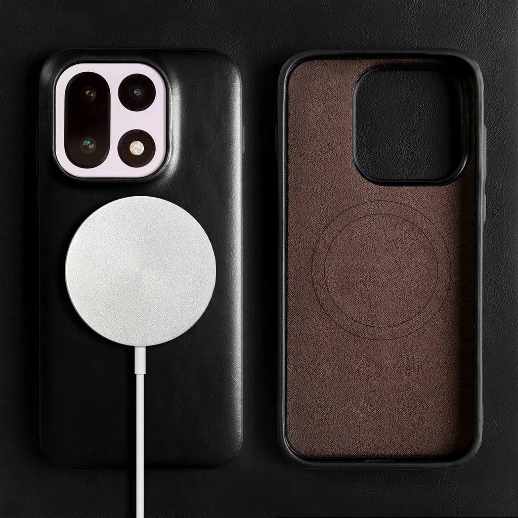 Luxury Magnetic Genuine Leather Case For Oneplus 15 11 12R 13R 10Pro Ace5 Pro Full Wrapped for Magsafe Back Cover Phone Cases