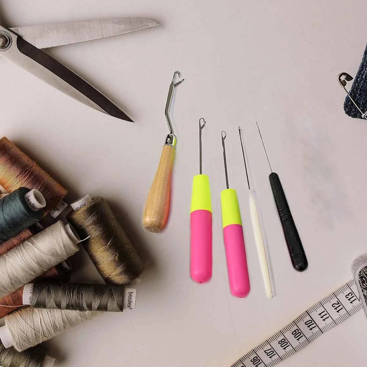 Dreadlock Diva 5Pcs Bent Latch Hook Set - Effortless Hair Braiding & Crochet Tool for Stunning Styles