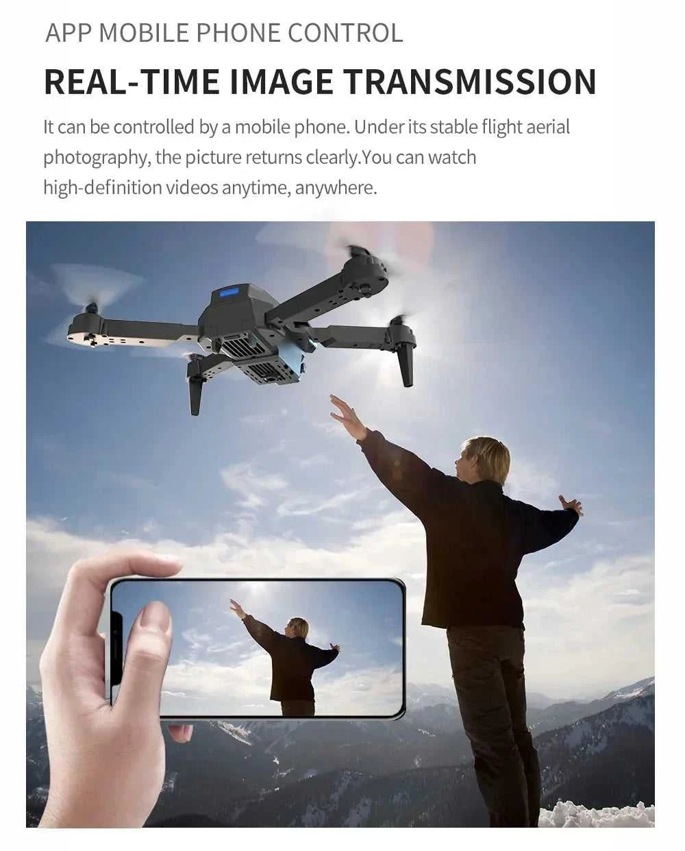 Foldable E88 Mini Drone with 4K HD Camera WiFi FPV Function RC Quadcopter Aircraft Toy Ideal Gift for Both Kids and Adults The jack market .AU The jack market .AU Drones $ 71 14:691#Gray-Dual-4K-Bag