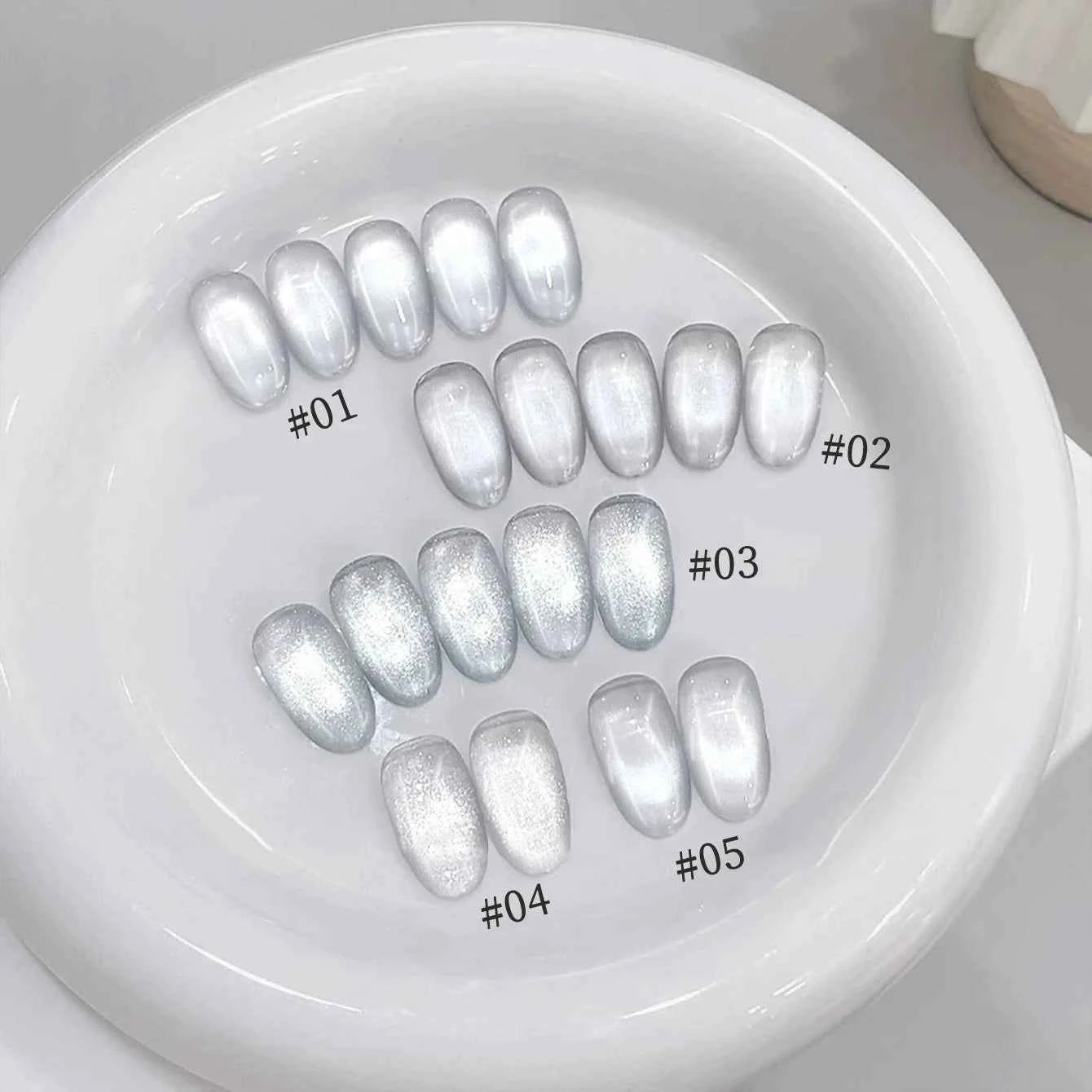 10ML 1-8pcs 2026 New Style Clear Universal White Glass Beads Cat Eye Magnet Gel Nail Polish Suitable For Toe Nails White Nails