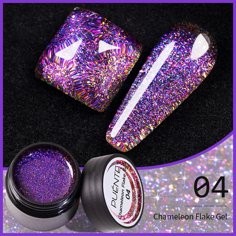 PUENTE Cat Eye Magnetic Gel Nail Polish - Vibrant Starry Galaxy Effect, Soak Off UV, 7.5ML