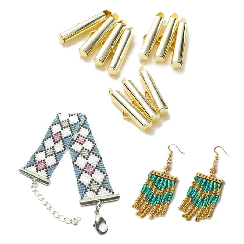 10PCS 14/18K Gold Brass Side Crimp End Tube Slide Clasps Bracelet Earring Buckles Connectors DIY Jewelry Making Findings The jack market .AU The jack market .AU Jewellery & Chains $ 48 14:29#14K;5:100014065#30x4mm