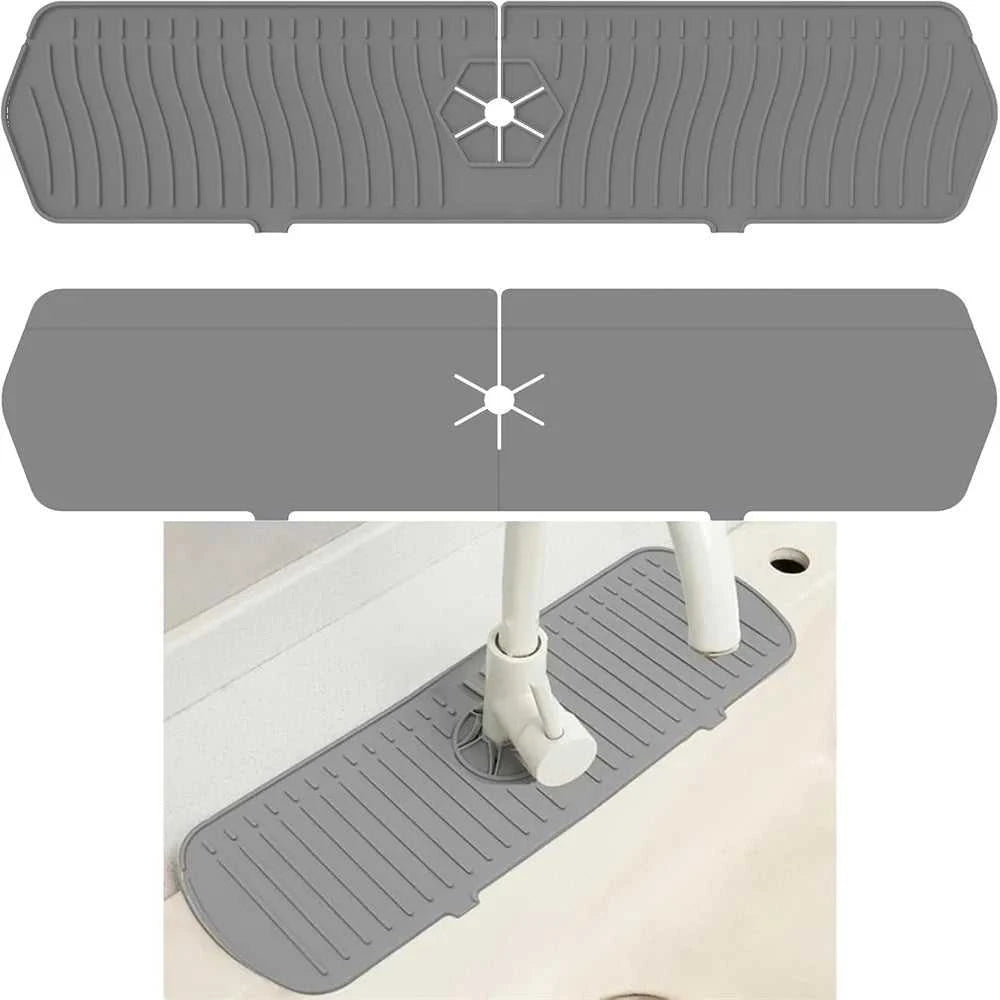 Silicone Drain Mat, Kitchen Faucet Sink Splash Guard, Sink Draining Pad Behind Faucet,For Kitchen & Bathroom Countertop Protect The jack market .AU The jack market .AU $ 50 14:29#35CM White