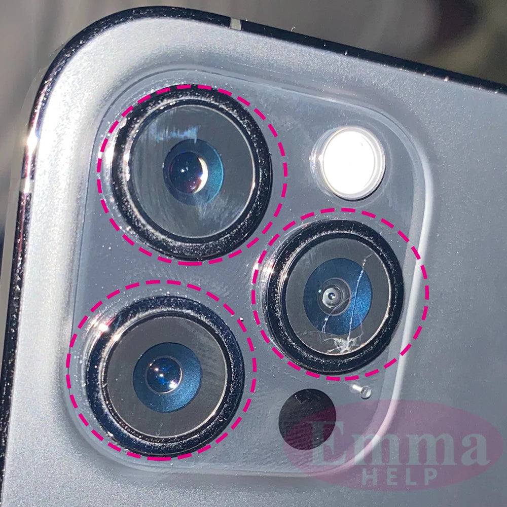 Sapphire Camera Lens Glass for iPhone 15/14/13/12/11 Pro Max Plus Mini - Complete Repair Kit with Adhesive