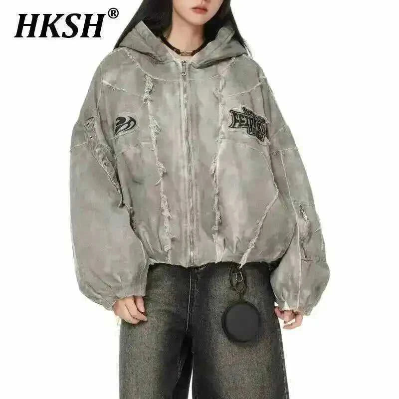HKSH Autumn Winter New Men's Tide Original Design Techwear High Street Fashion Trend Vintage Jacket Chic Casual Coats Ins HK6132 The jack market .AU The jack market .AU Men Fashion $ 172 14:691#Gray;5:4182