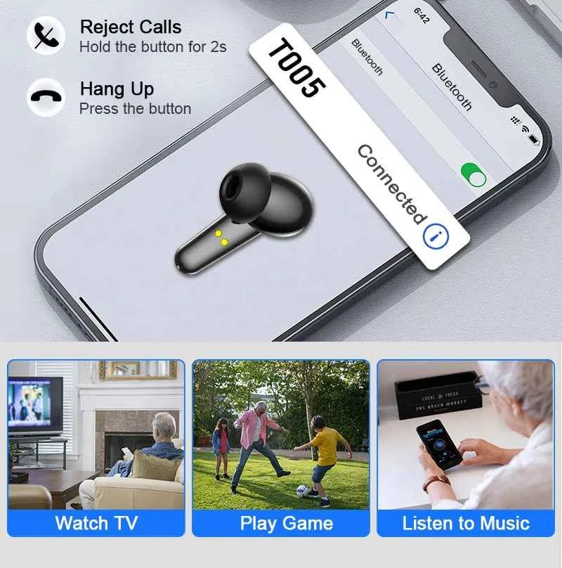 HearingPro Bluetooth Hearing Aids - 12 Channels, APP Control, Noise Reduction for Seniors