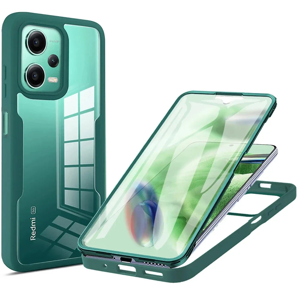 Redmi Note 13 Pro Plus Silicone Case - 360° Shockproof with Built-in Screen Protector for Redmi Note 12 Series