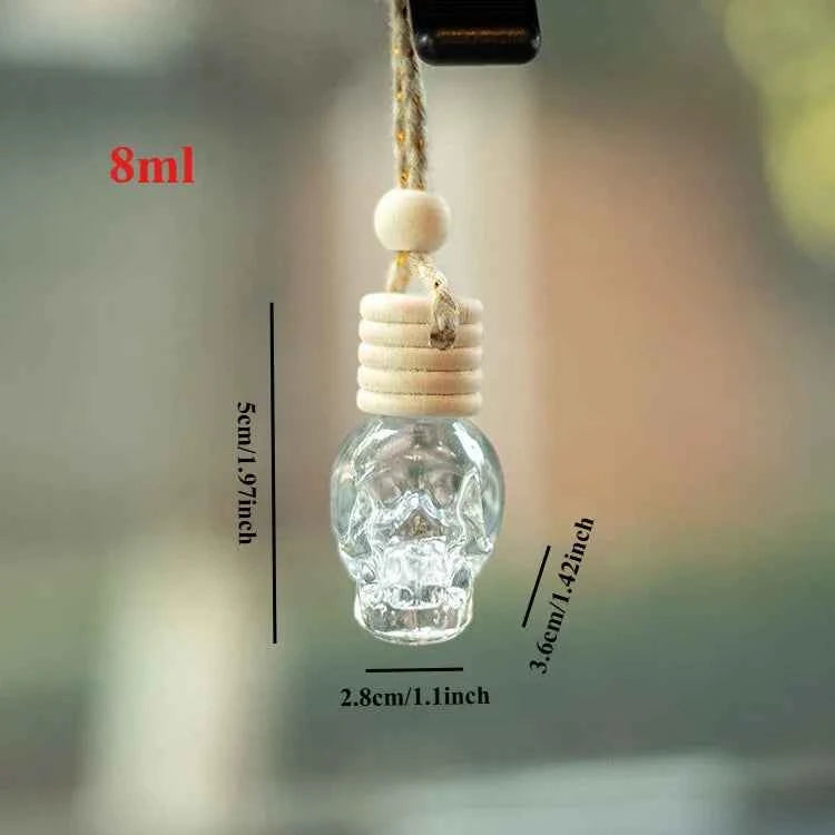 10pcs 10ml Empty Glass Essential Oil Diffuser Bottle with Lid for Car Air Freshener Vent Clip Portable Perfume Fragrance Bottle