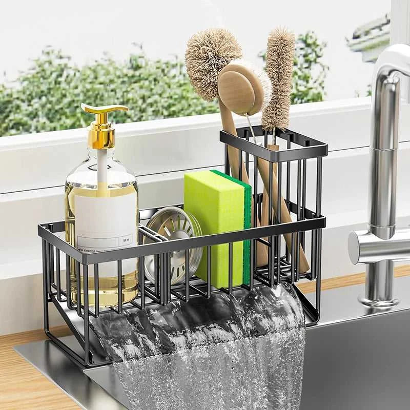 Stainless Steel Sink Sponge Drain Rack Multi-functional Countertop Faucet Soap Rack Dish Towel Storage Filter Basket The jack market .AU The jack market .AU Home $ 67 14:201527806#black-3