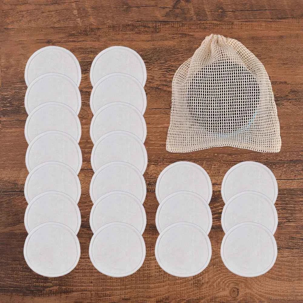 20Piece/Pack Makeup Remover Pads Washable Rounds Cleaning Cotton Reusable Facial Make Up Removal Pads Tool Matching Mesh Bag
