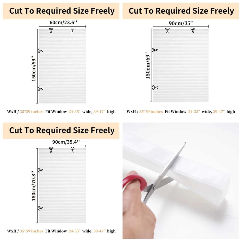 1Pc Shades Self-adhesive Half/Full Windows Nonwoven Folding Curtain Bathroom Balcony Living Room Balcony Curtains Pleated Blinds The jack market .AU The jack market .AU Home $ 51 14:365458#60X150CM Full