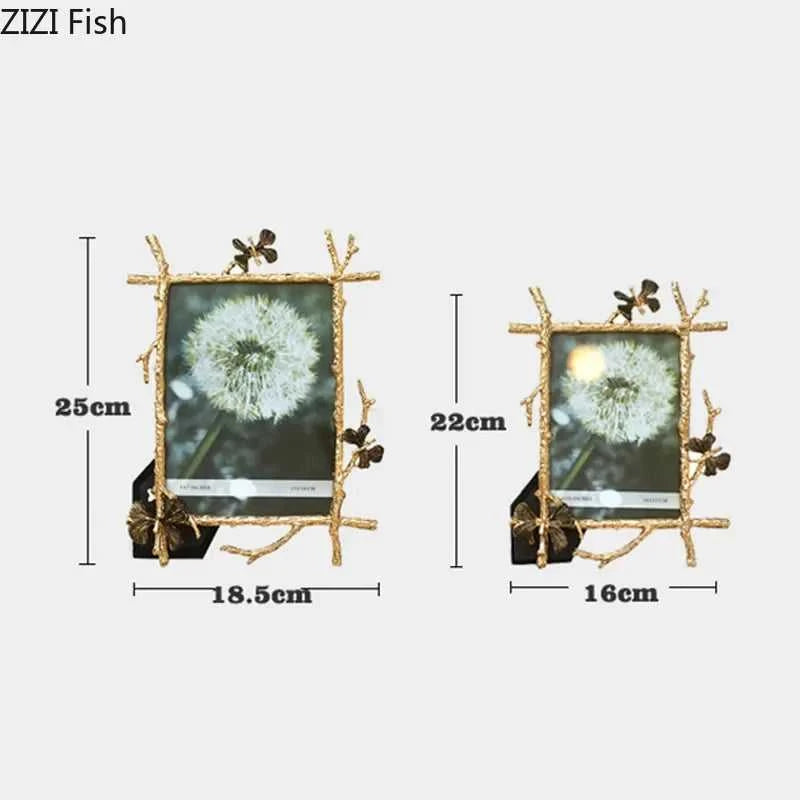6/7/10Inch Nordic Vintage Metal Butterfly Photo Frame Family Portrait Nightstand Desktop Square Golden Picture Frames Home Decor The jack market .AU The jack market .AU Home $ 51 14:366#7 Inch