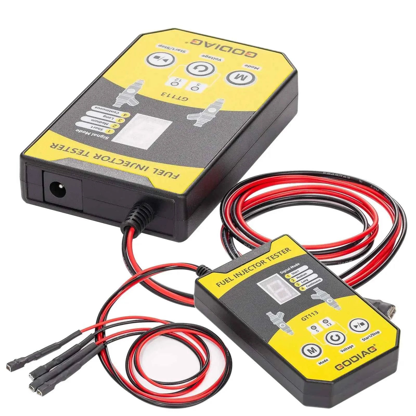 GODIAG GT113 Universal Fuel Injector Tester Cleaner Cleaning Tool with 6 Sizes of Adapters 8 Pulse Modes for Cars Motorcycle