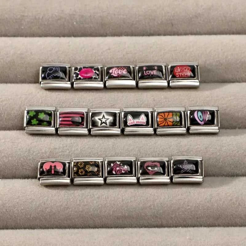 Creative Black Series Cute Rabbit Cat Heart Star Eye Lips Italian Charm Links Fit 9mm Stainless Steel Bracelet DIY Making Gifts The jack market .AU The jack market .AU Jewellery & Chains $ 52 200001034:200003757#A14;200007763:201336100