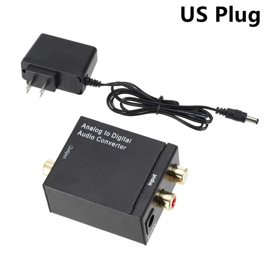 Analog to Digital Audio Converter L/R RCA to Digital Toslink Coaxial Audio Adapter For PS4 HDTV DVD Amplifier Soundbar Speaker The jack market .AU The jack market .AU Accessories Electronics $ 60 14:193#US Plug