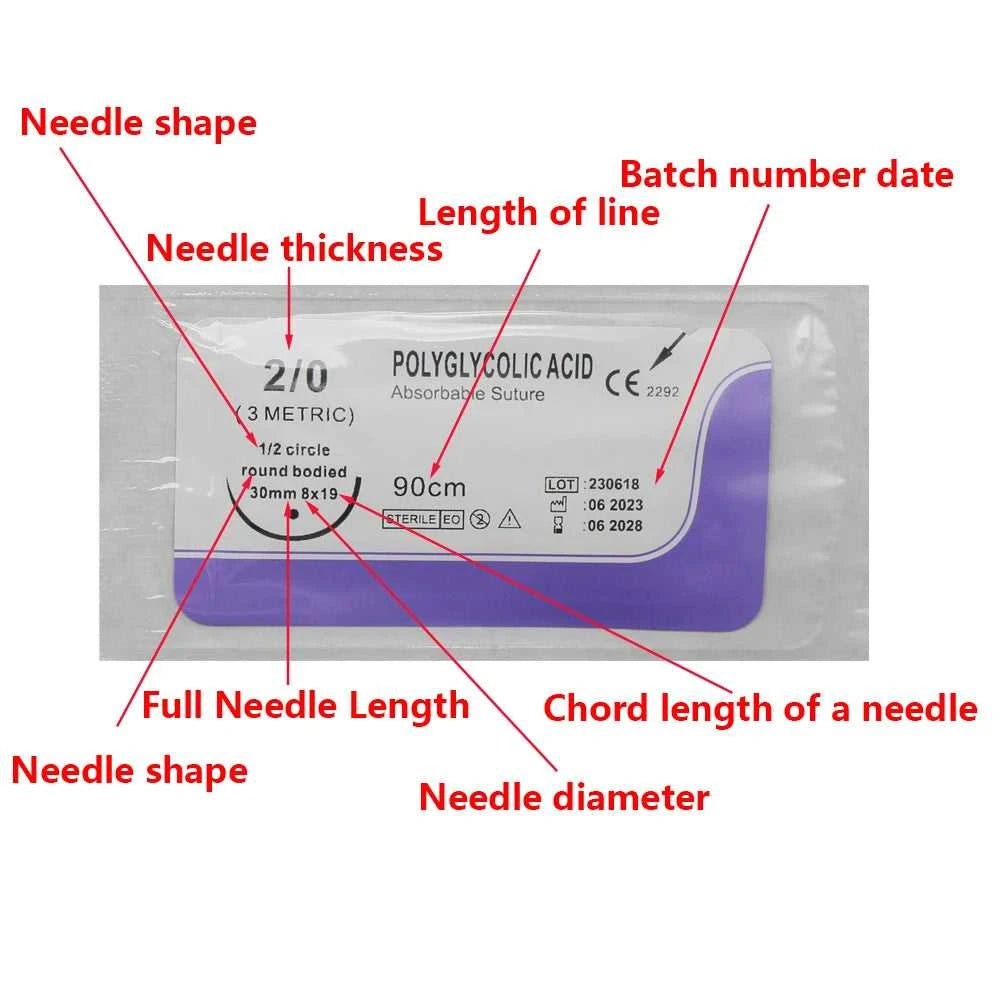 Absorbable Suture Thread Pet Dog PGA Veterinary Surgical Sutures With Needle Polyglycolic Acid Sterile Animal Pet Use 90cm 1box The jack market .AU The jack market .AU Home $ 37 14:175#1(4METRIC)