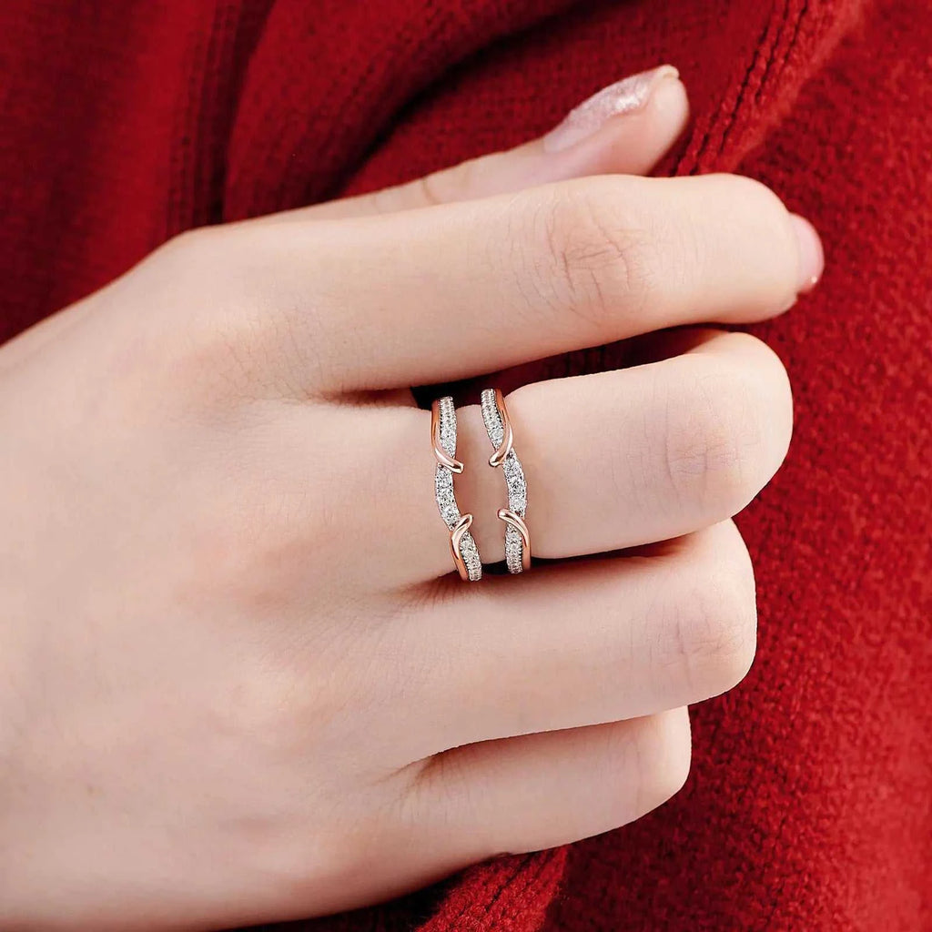 Newshe Genuine 925 Sterling Silver Romantic Rose Gold Guard Enhancer Rings for Engagement Cubic Zircon Wedding Band Jewelry The jack market .AU The jack market .AU Jewellery & Chains $ 116 200000369:200000289;200007763:201336100